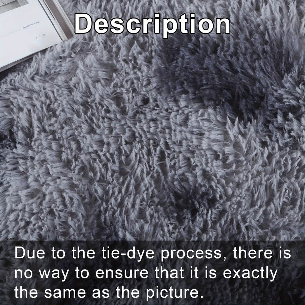 Light Gray Shaggy Area Rug – Soft Plush Carpet