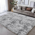 Light Gray Shaggy Area Rug – Soft Plush Carpet