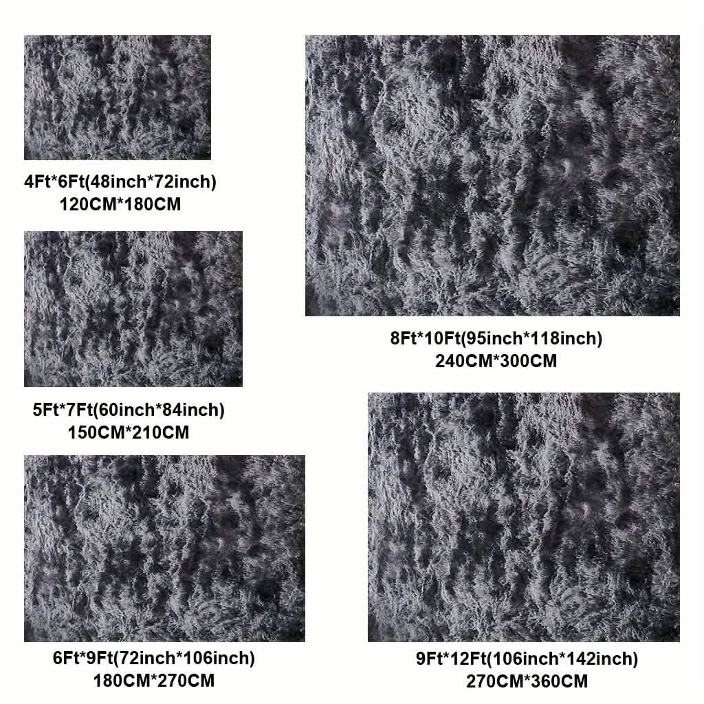 Light Gray Shaggy Area Rug – Soft Plush Carpet